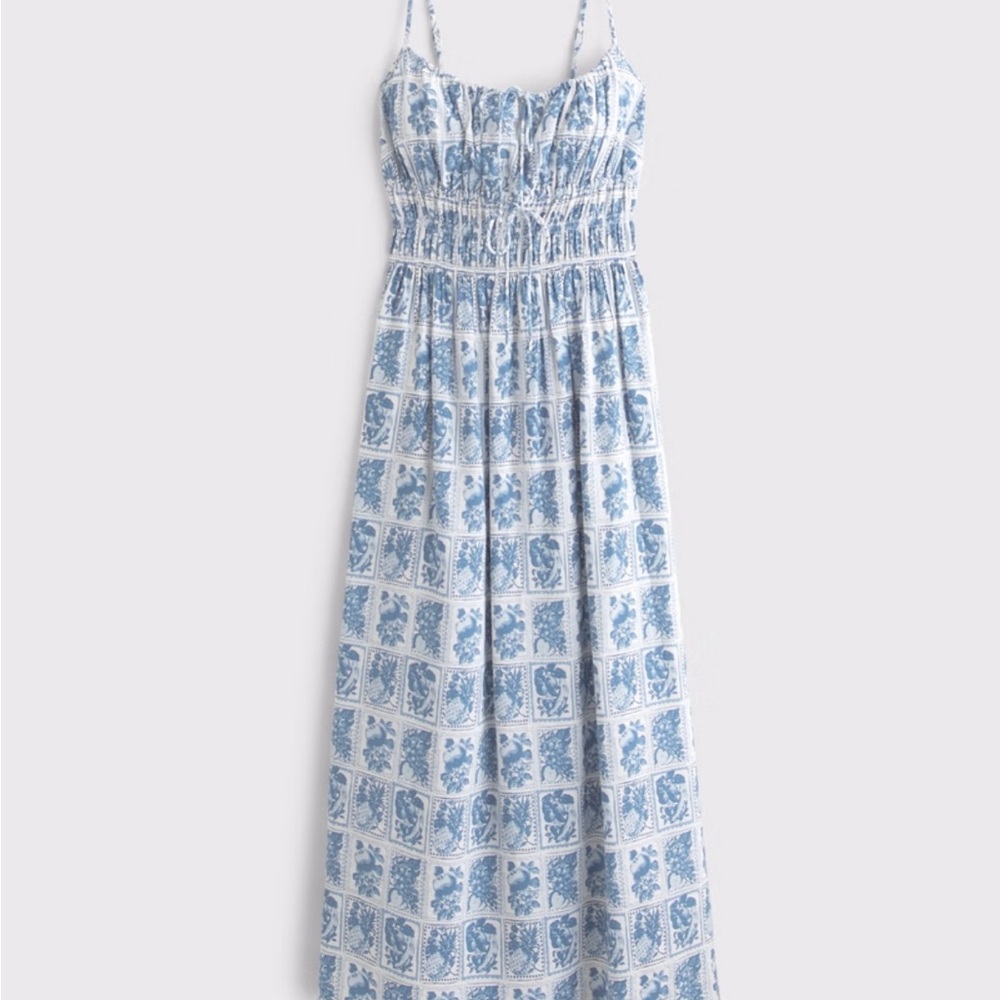 Abercrombie & Fitch Smocked Tie Front Maxi Dress size XXL